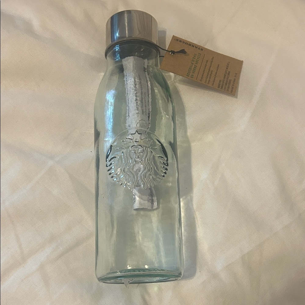 Starbucks Glass Bottle with Silver Lid